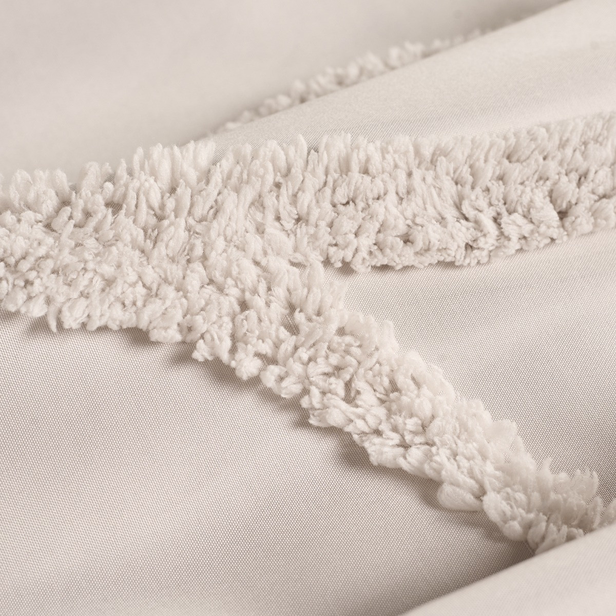 OHS Bows Tufted Duvet Cover Set, Stone - King>
