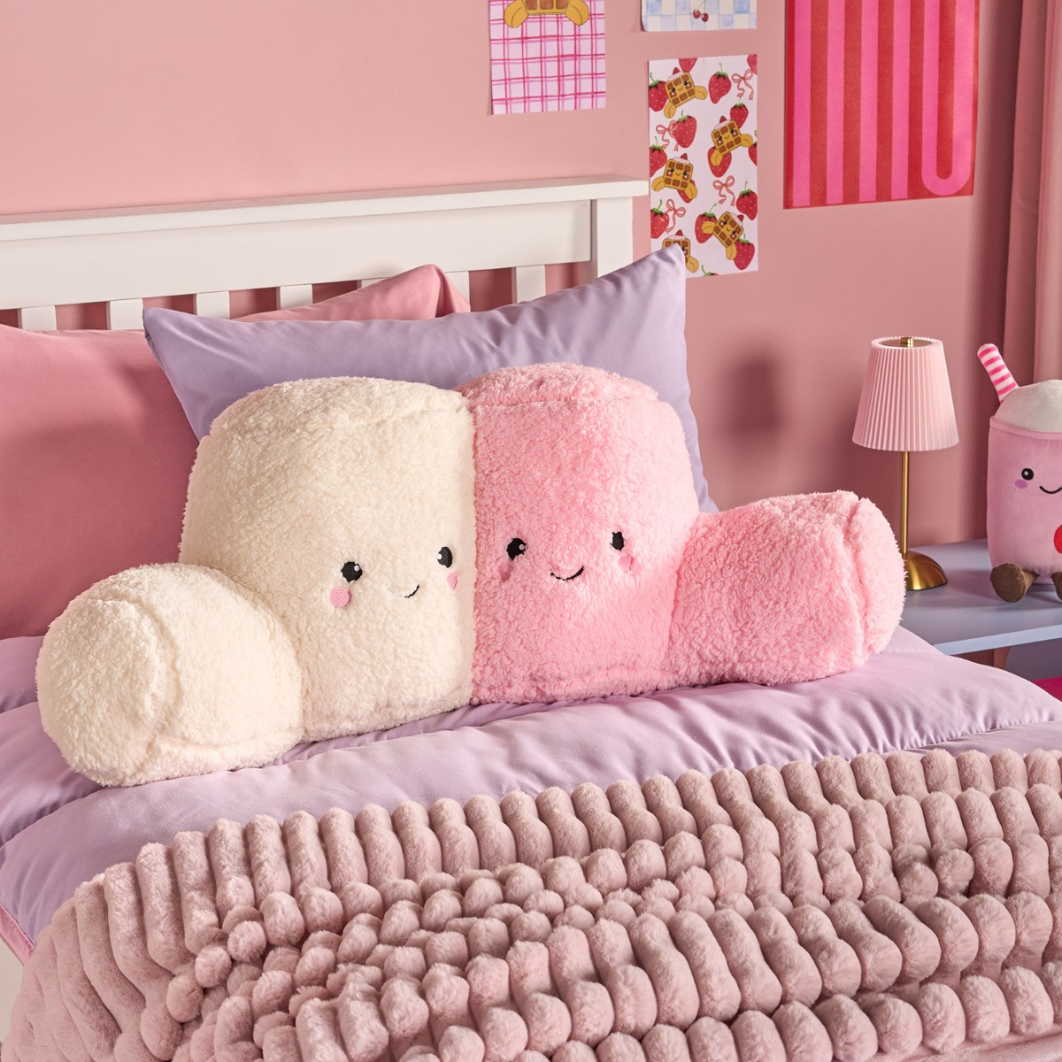 OHS Cotton & Candy The Marshmallow Cuddle Cushion - Pink/White>
