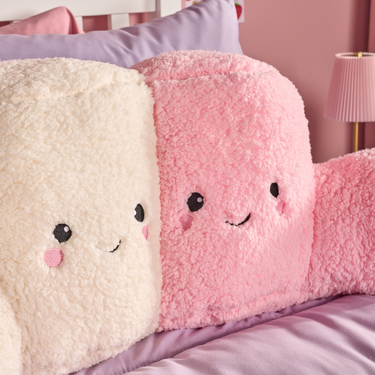 OHS Cotton & Candy The Marshmallow Cuddle Cushion - Pink/White>
