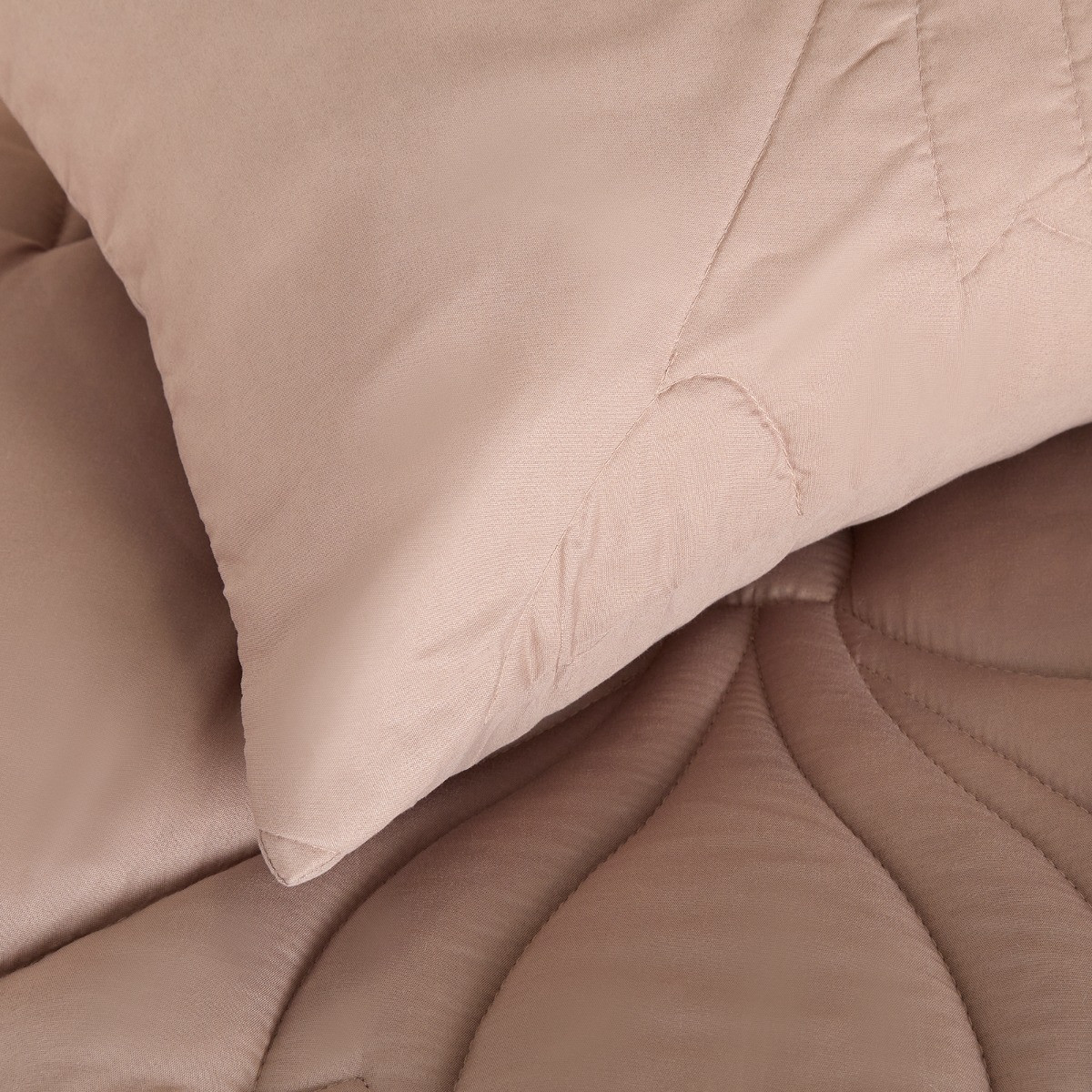 OHS Diamond Bow Quilted Coverless 7.5 Tog Duvet Set, Natural - Double>