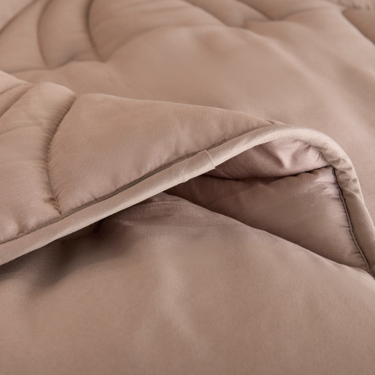 OHS Diamond Bow Quilted Coverless 7.5 Tog Duvet Set, Natural - Double>