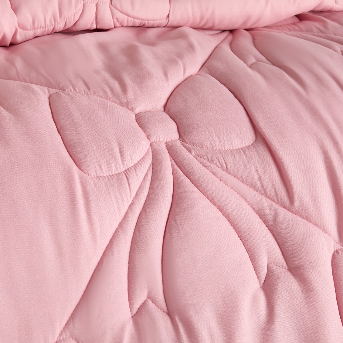 OHS Diamond Bow Quilted Coverless 7.5 Tog Duvet Set - Pink>