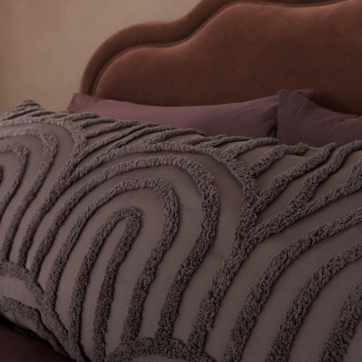 OHS Tufted Arches Bolster Pillow - Coffee>