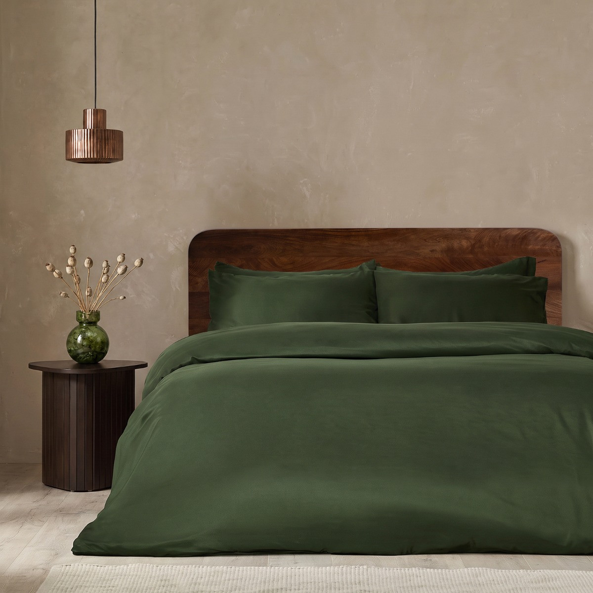 OHS Plain Duvet Cover Set - Leafy Green>