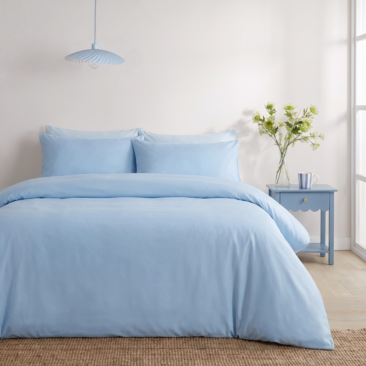 OHS Plain Duvet Cover Set - Dusky Blue>