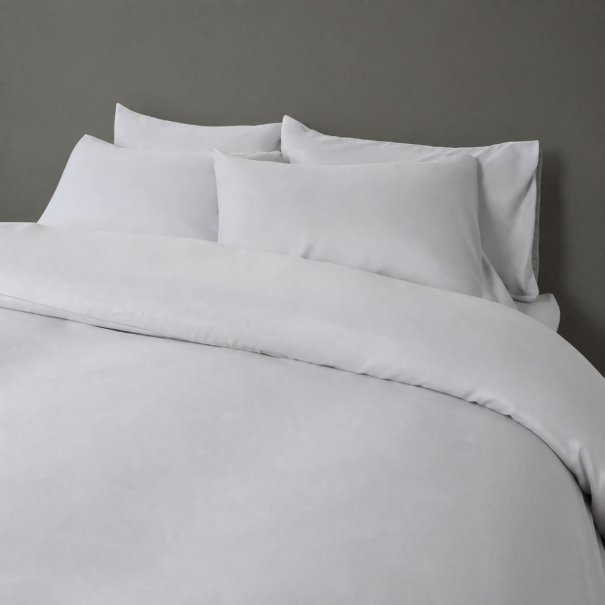 OHS Plain Duvet Cover Set - Silver>