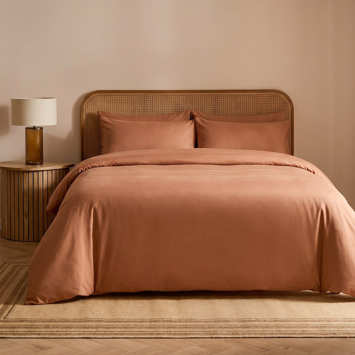 OHS Plain Duvet Cover Set - Toffee>