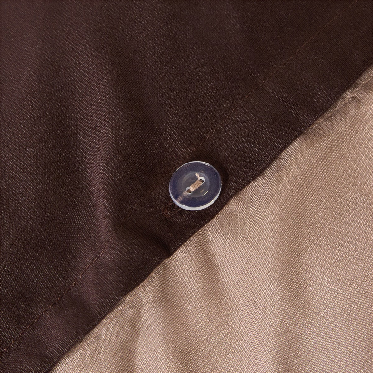 OHS Reversible Duvet Cover Set - Coffee/Natural>
