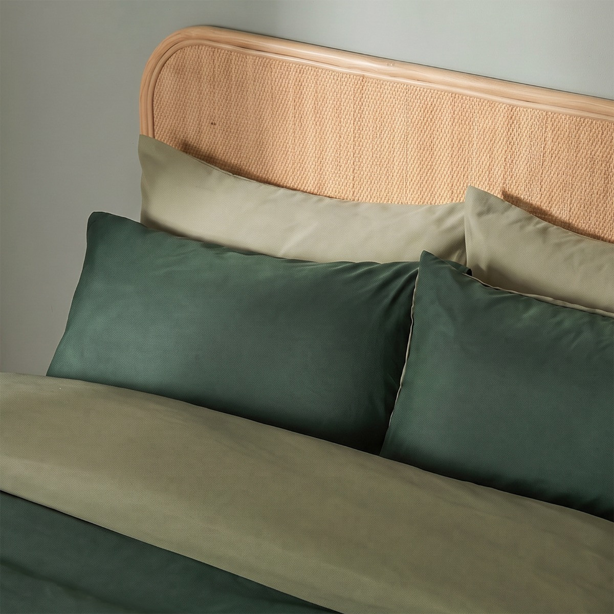 OHS Reversible Duvet Cover Set - Woodland/Forest Green>