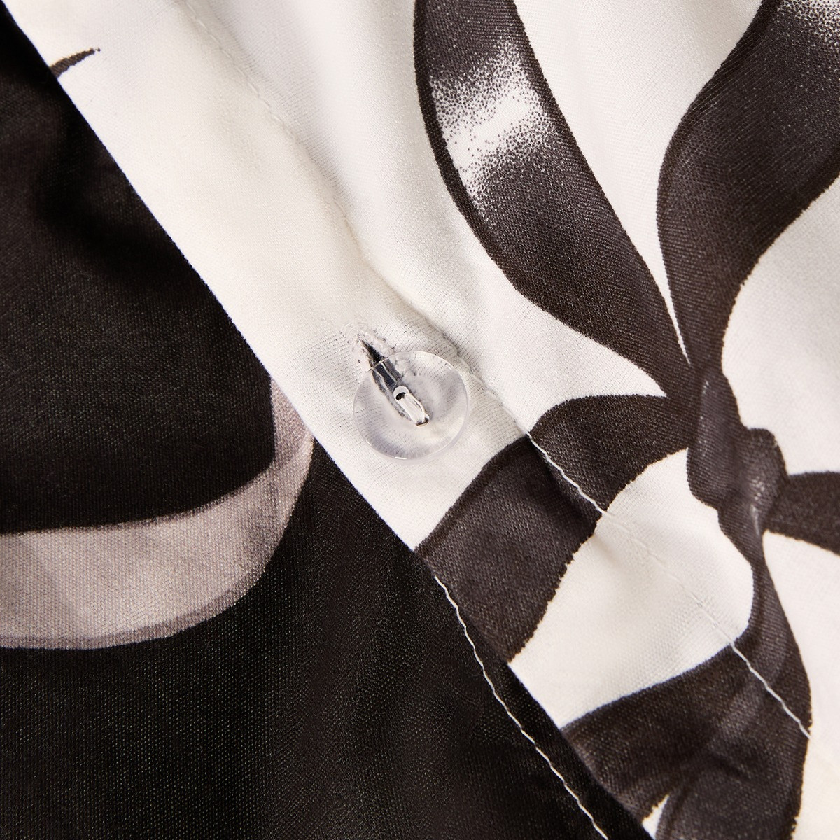 OHS Ribbon Bow Print Duvet Cover Set - Monochrome>