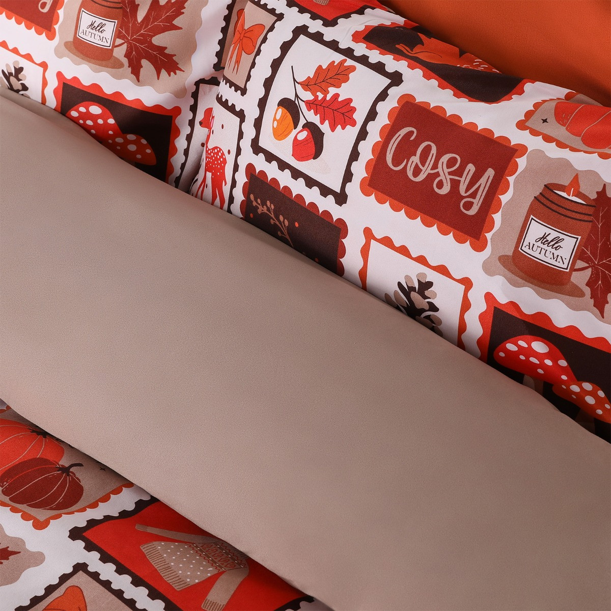 OHS Autumnal Postcard Duvet Cover Set - Multi>