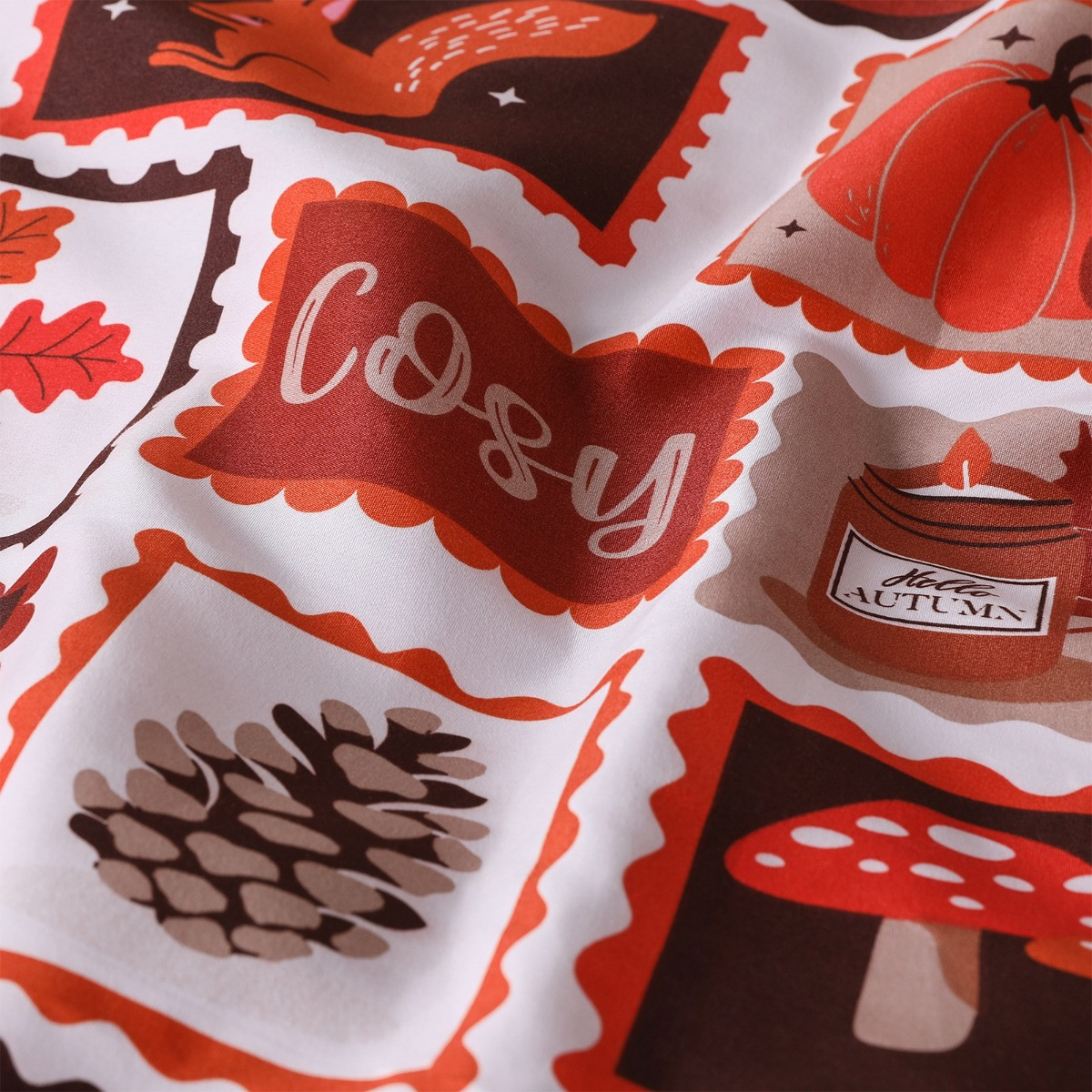 OHS Autumnal Postcard Duvet Cover Set - Multi>
