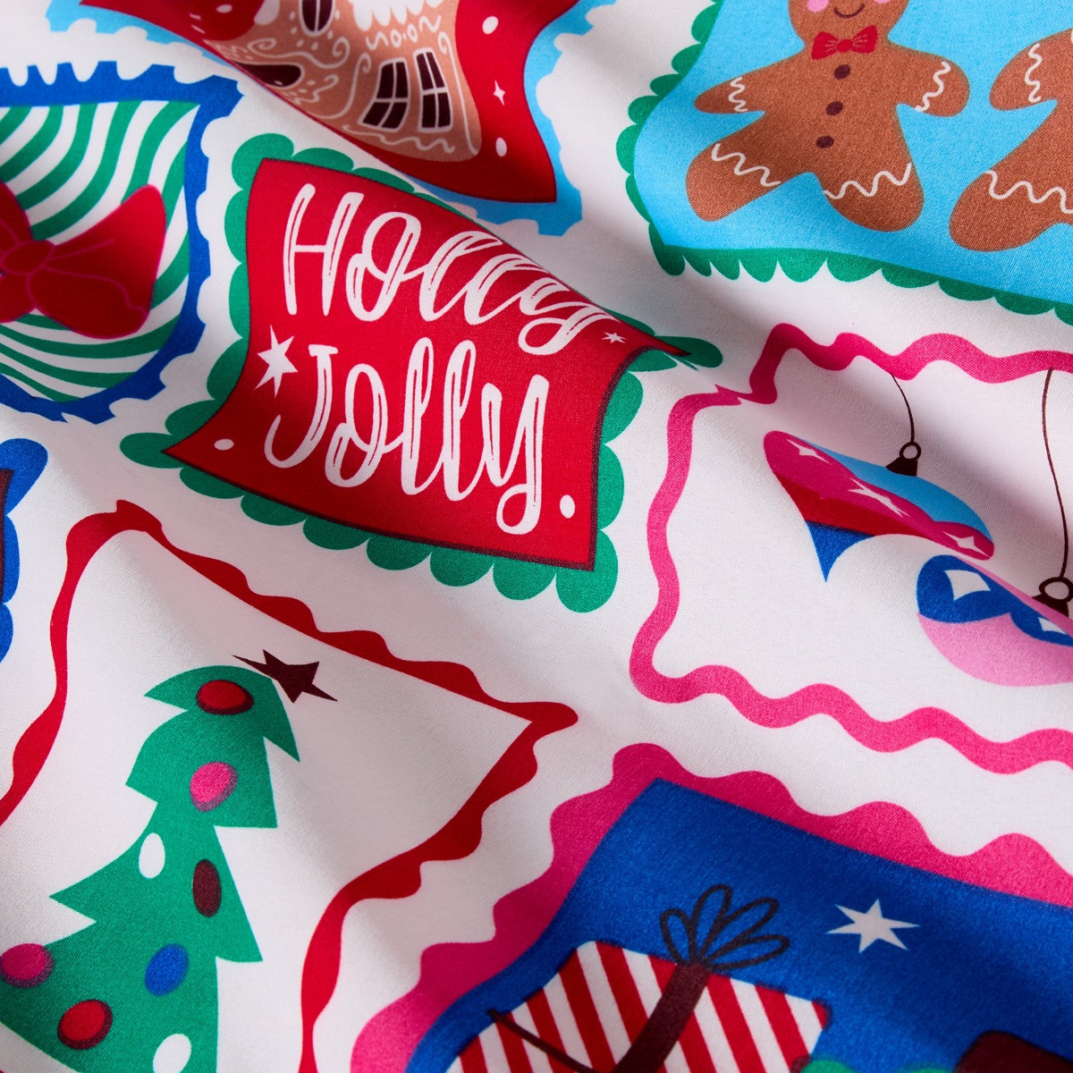 OHS Postcard Christmas Print Duvet Cover Set - Multi>