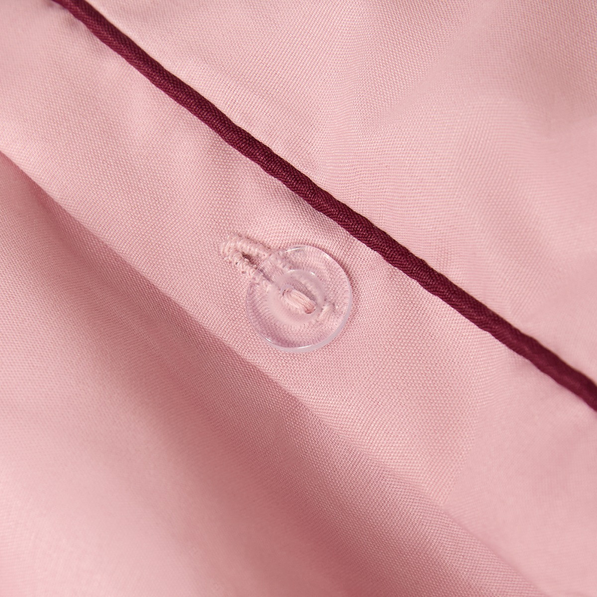 OHS Piped Edge Duvet Cover Set - Blush/Burgundy>