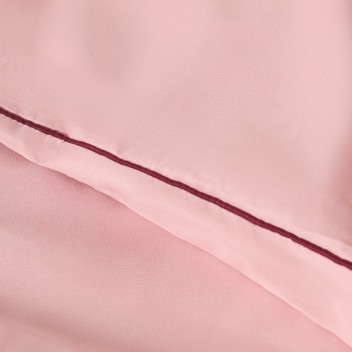 OHS Piped Edge Duvet Cover Set - Blush/Burgundy>