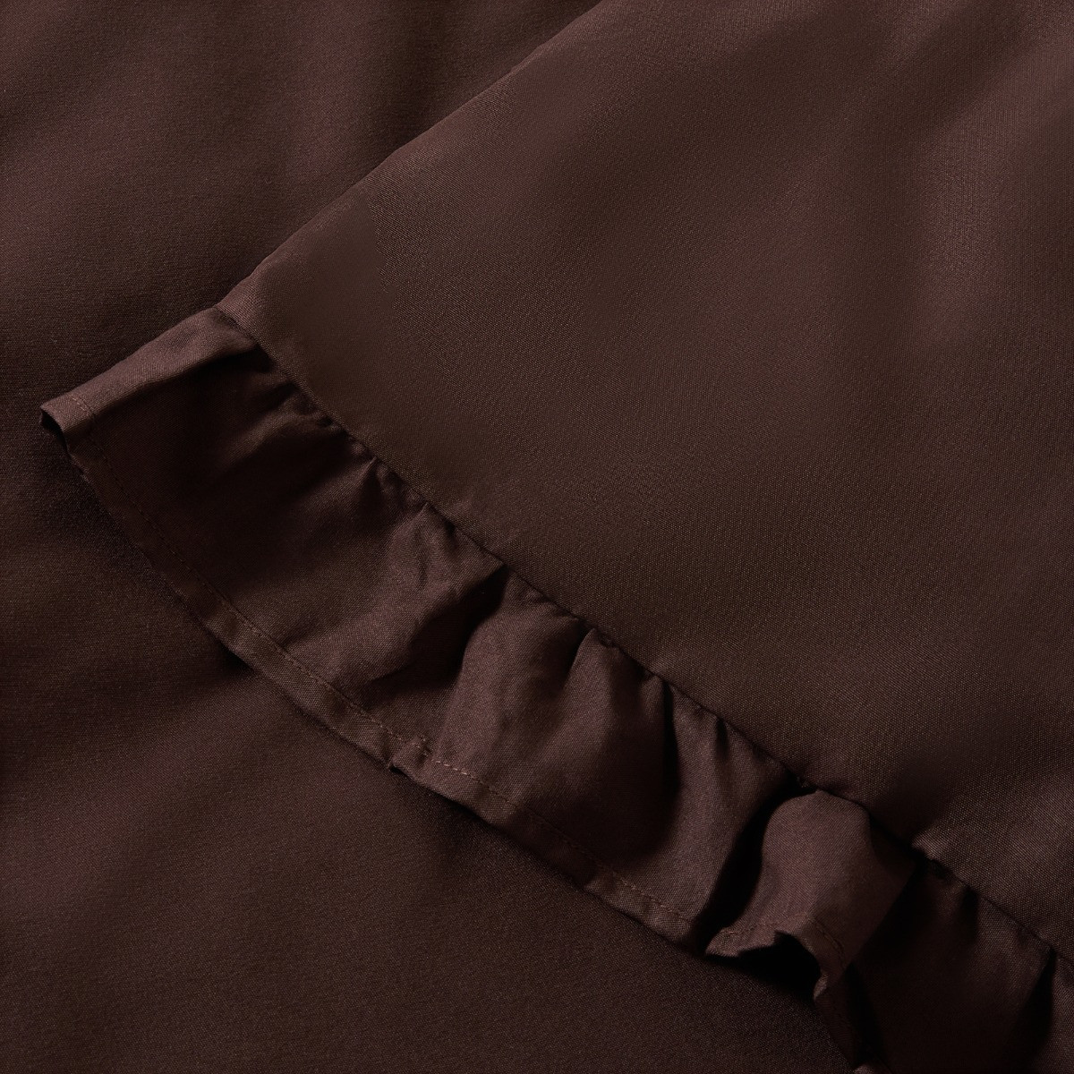 OHS Frill Edge Duvet Cover Set - Coffee>