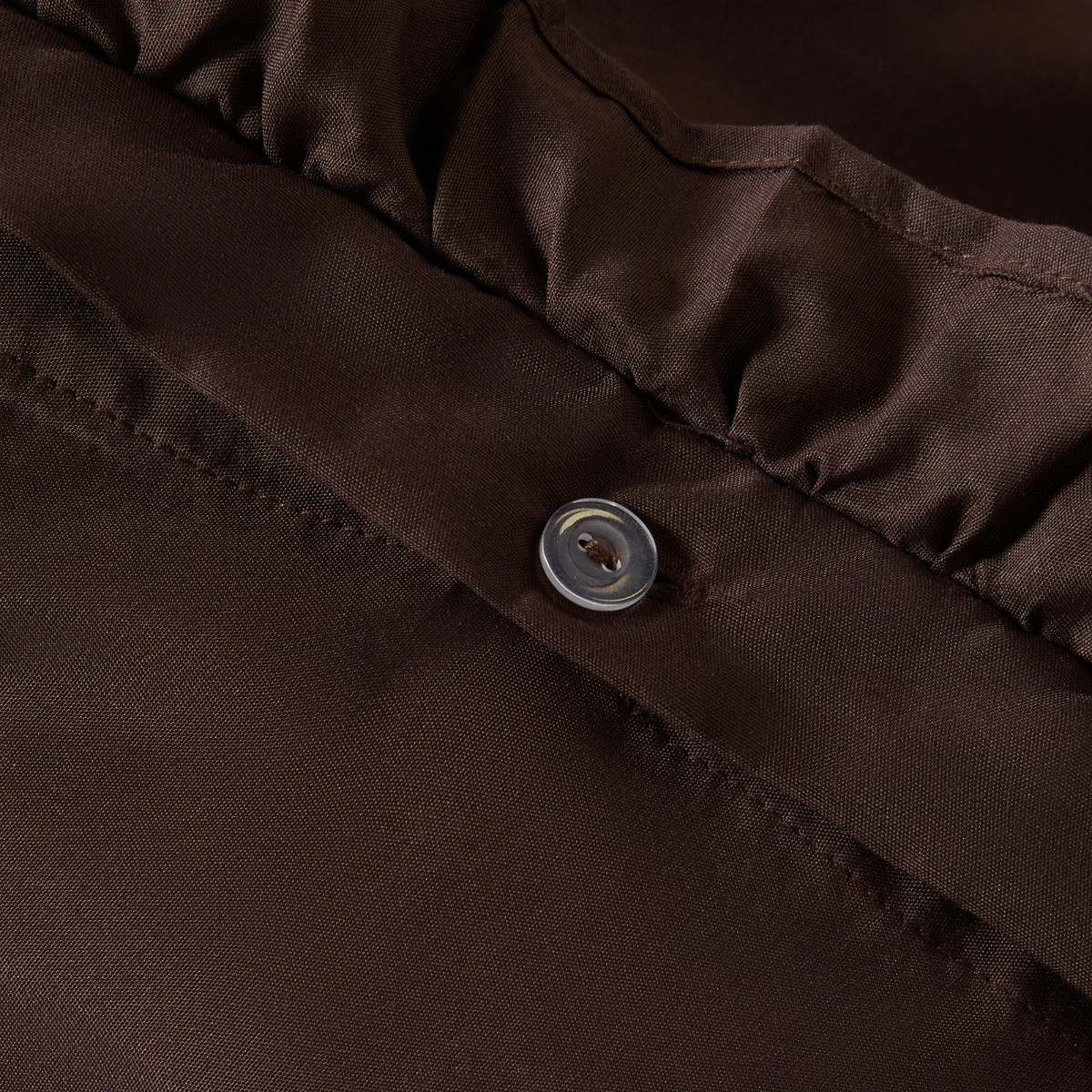OHS Frill Edge Duvet Cover Set - Coffee>