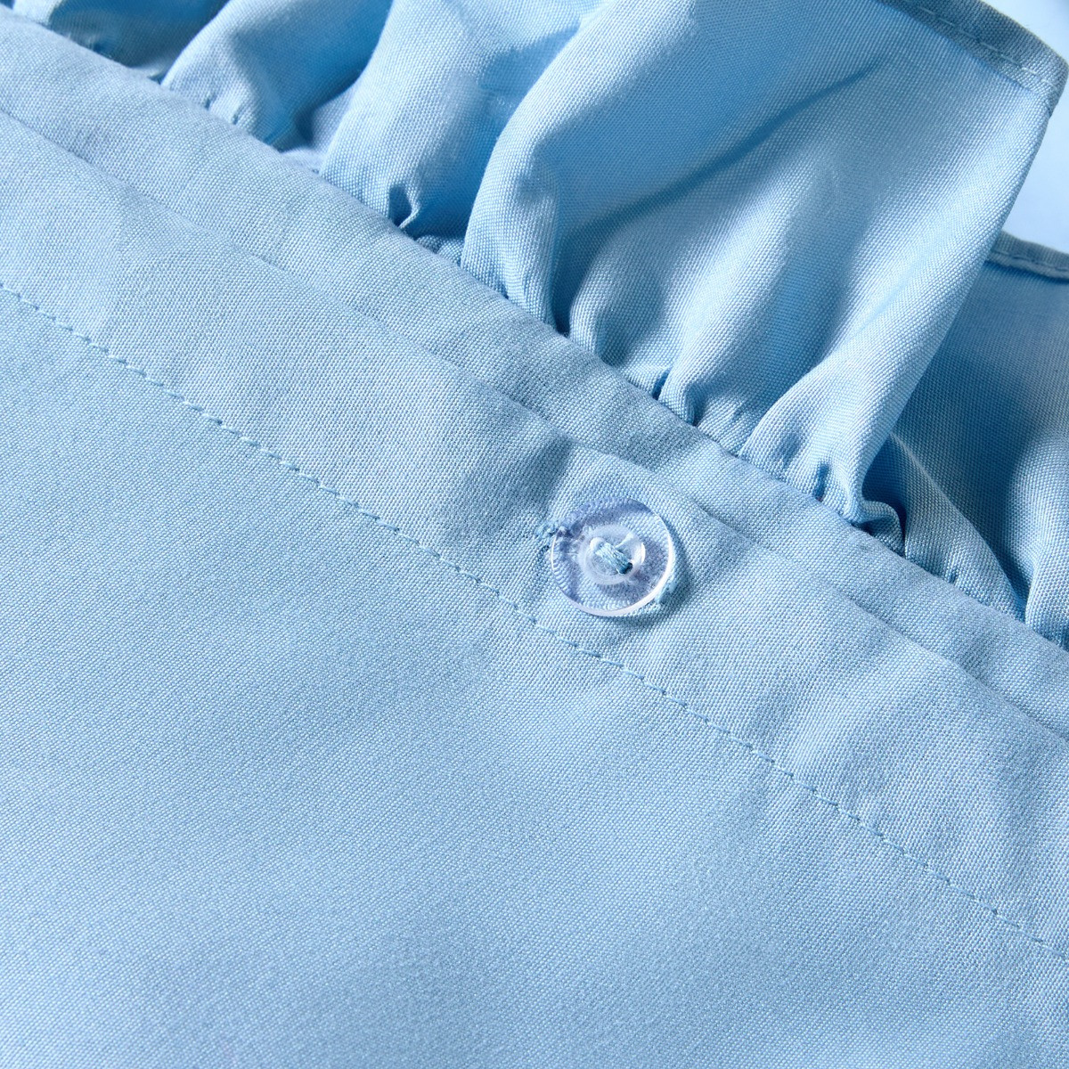 OHS Frill Edge Duvet Cover Set - Dusky Blue>