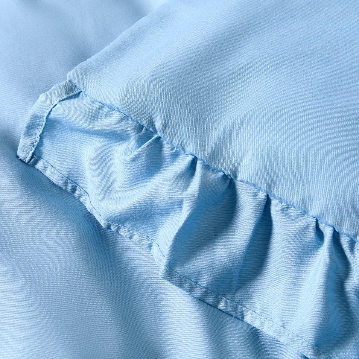 OHS Frill Edge Duvet Cover Set - Dusky Blue>