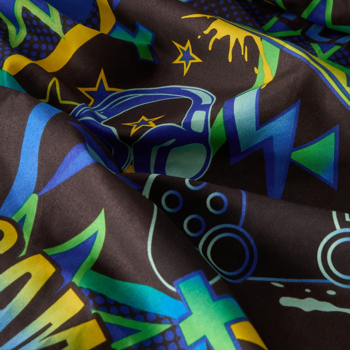 OHS Polycotton Comic Gaming Duvet Cover Set - Neon Green>