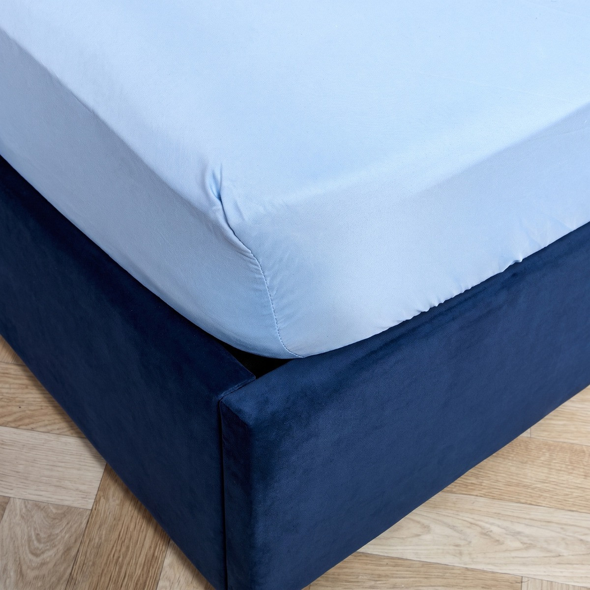 OHS Plain Dyed Fitted Sheet - Dusky Blue>