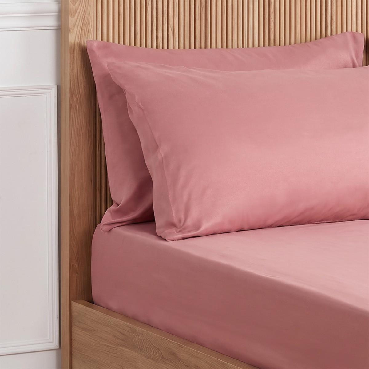 OHS Plain Dyed Fitted Sheet - Dusky Pink>