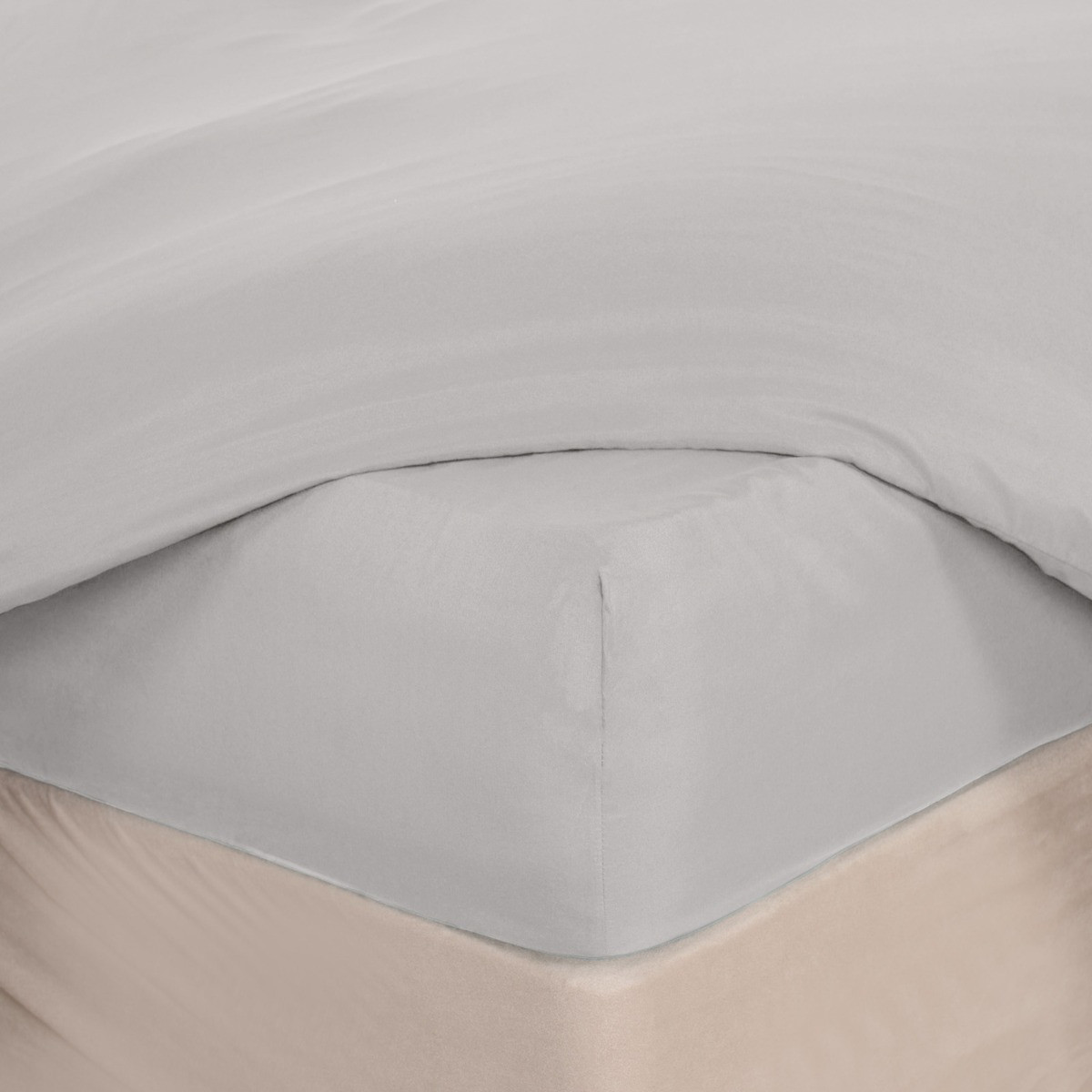 OHS Plain Dyed Fitted Sheet - Silver>