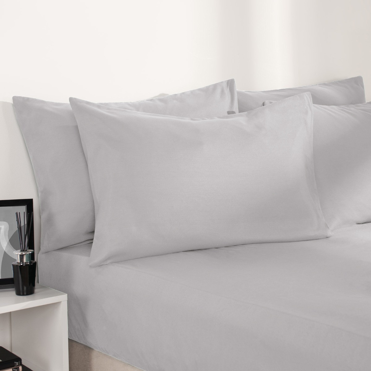 OHS Plain Dyed Fitted Sheet - Silver>