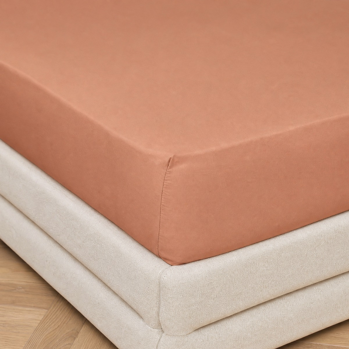 OHS Plain Dyed Fitted Sheet - Toffee>