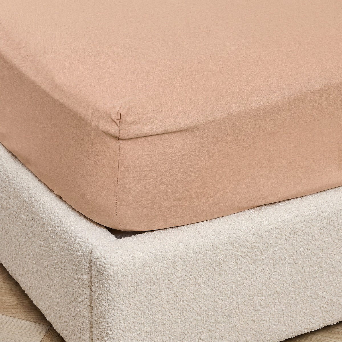OHS Easy Care Polycotton Deep Fitted Sheet - Natural>