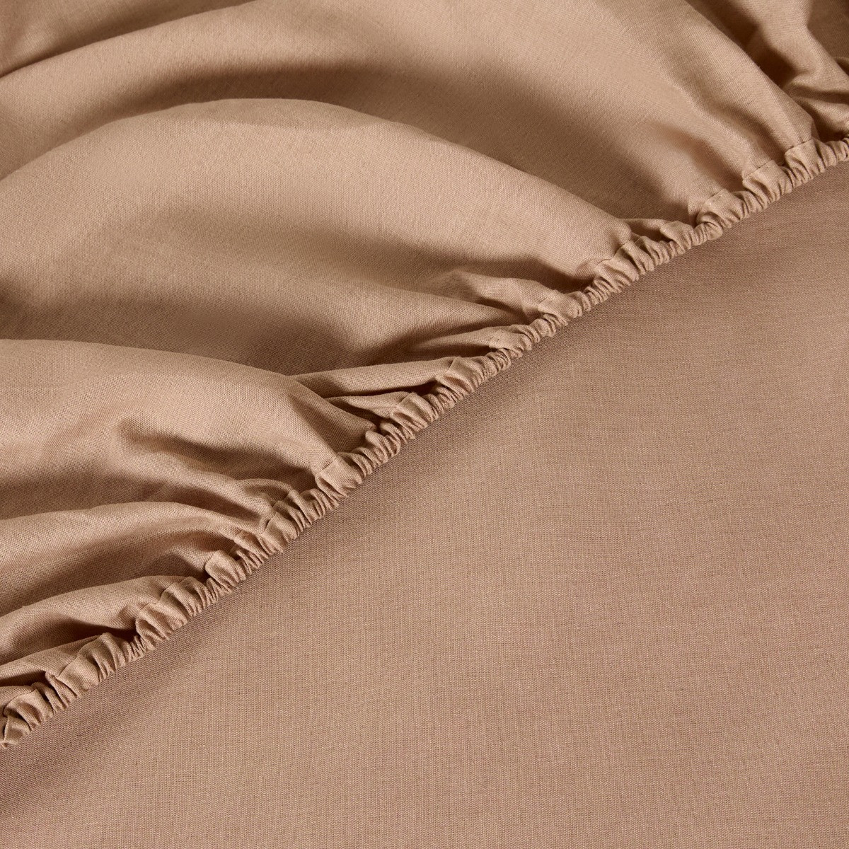 OHS Easy Care Polycotton Deep Fitted Sheet - Natural>