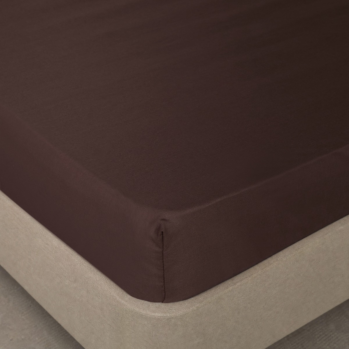 OHS Easy Care Polycotton Deep Fitted Sheet - Coffee>