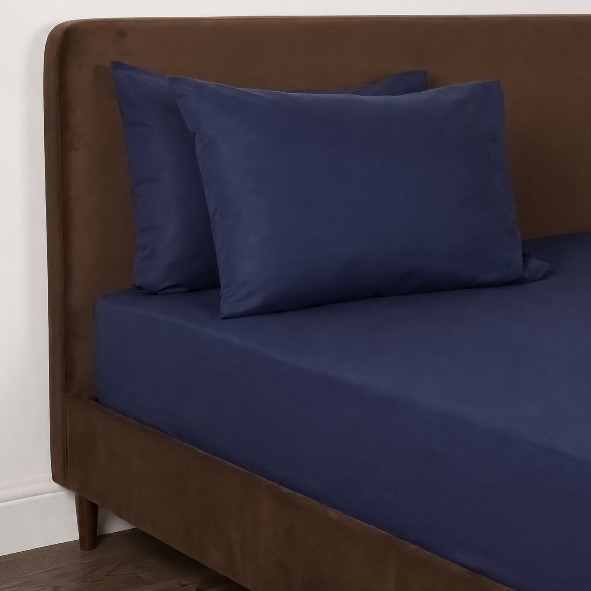 OHS Plain Cotton Deep Fitted Sheet - Navy>