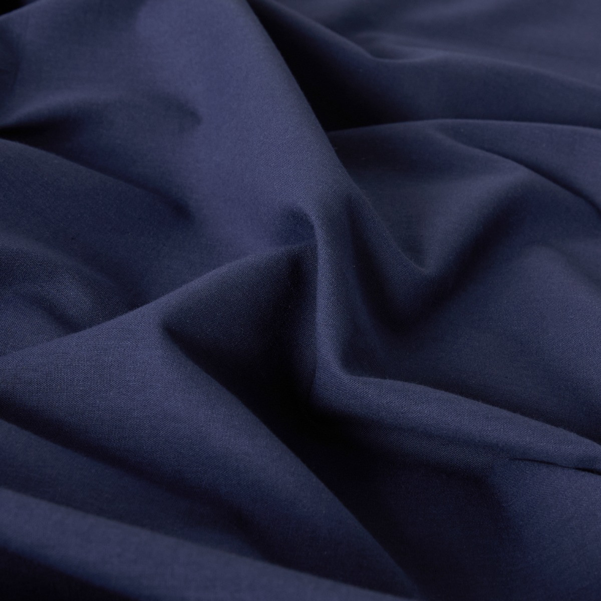 OHS Plain Cotton Deep Fitted Sheet, Navy - Single>