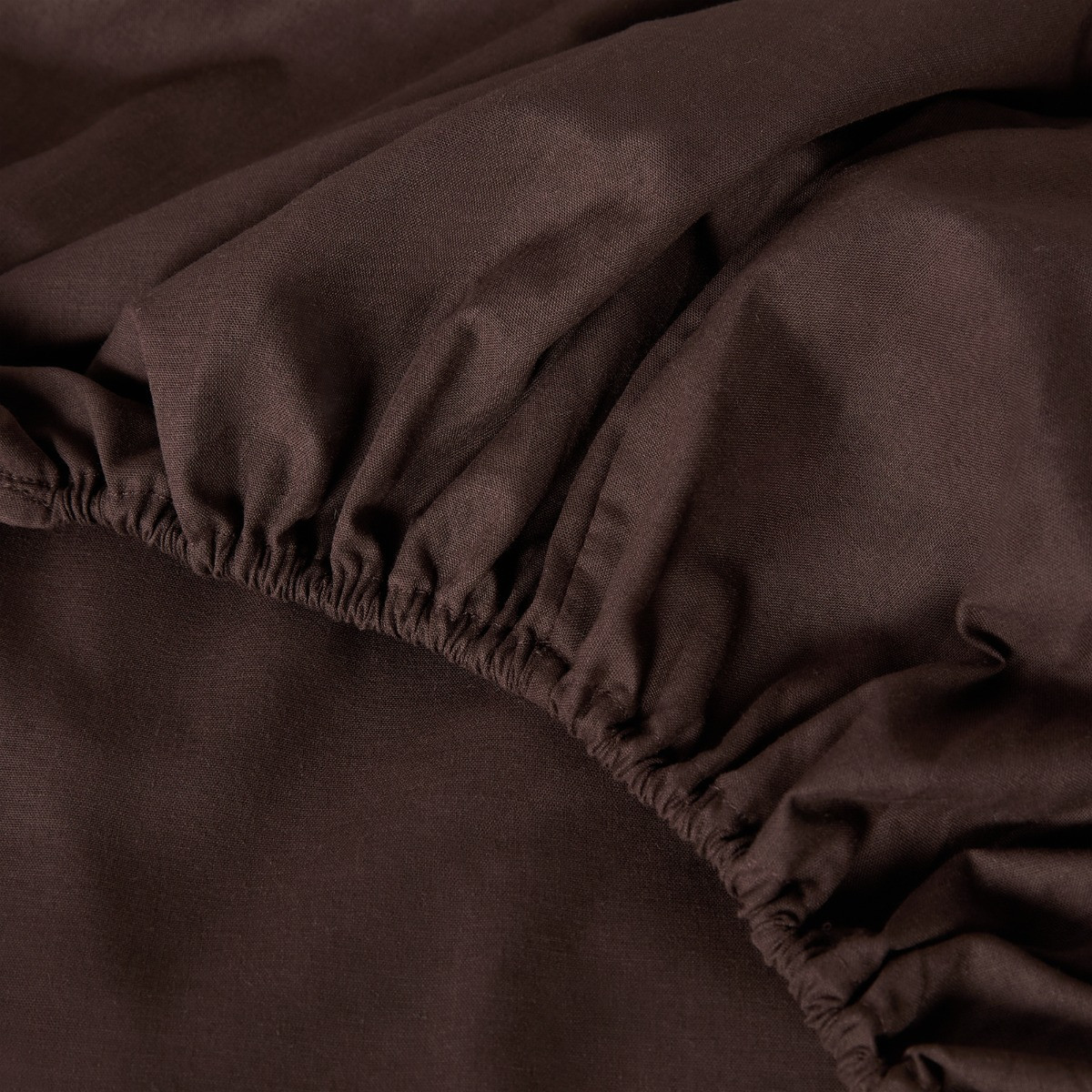 OHS Plain Cotton Deep Fitted Sheet - Coffee>