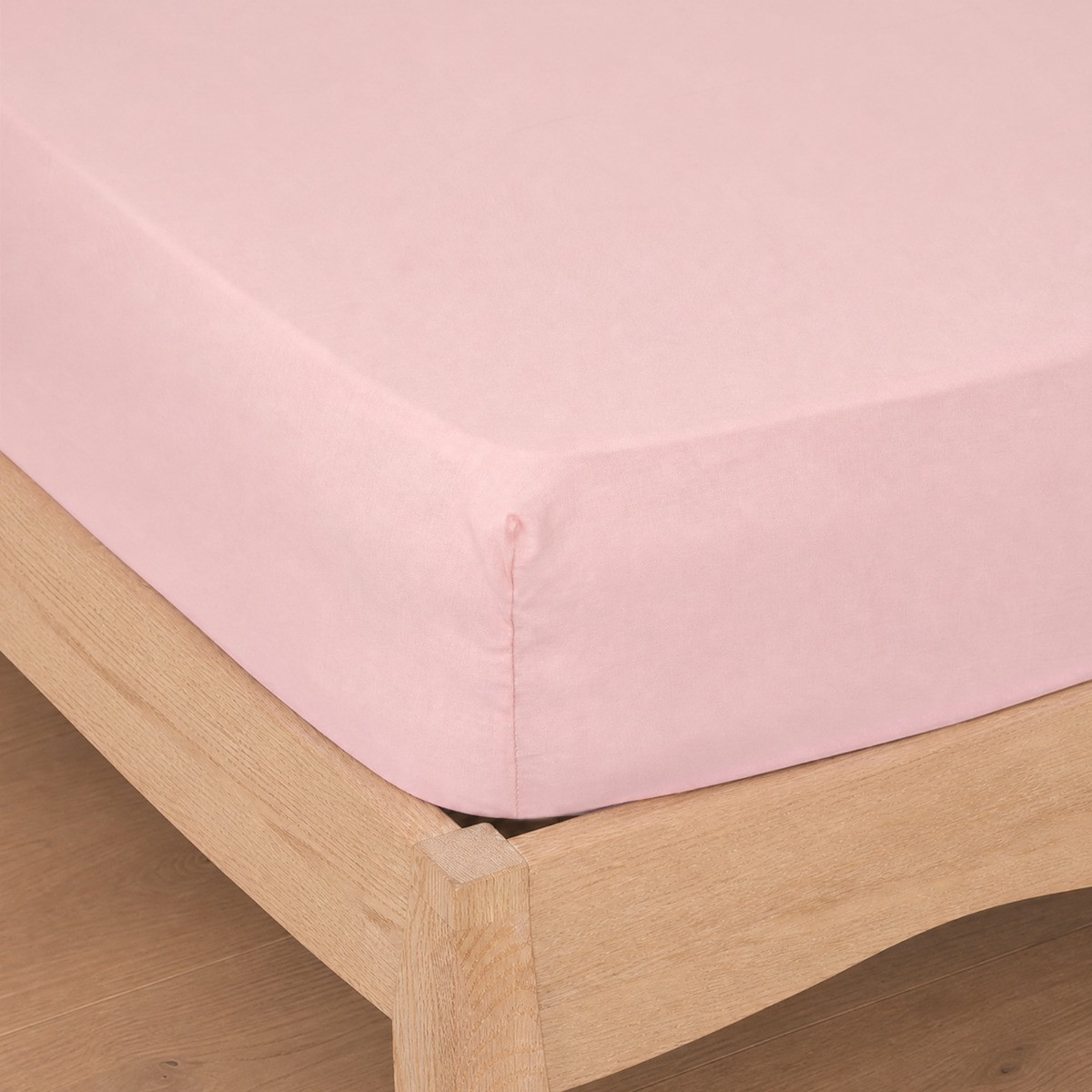 OHS Plain Cotton Deep Fitted Sheet - Blush>