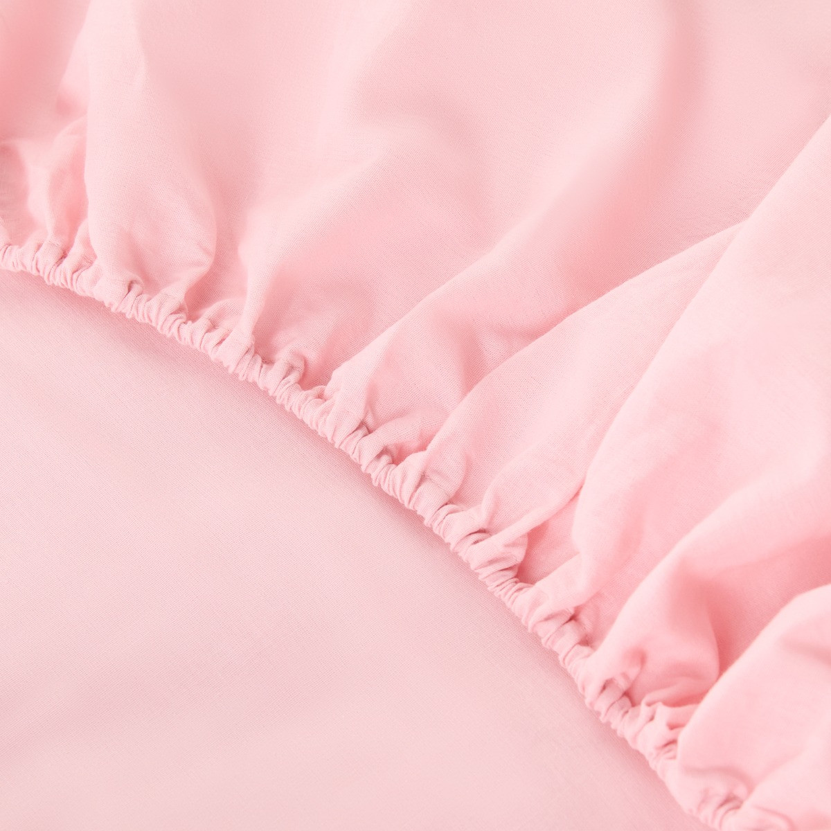 OHS Plain Cotton Deep Fitted Sheet - Blush>