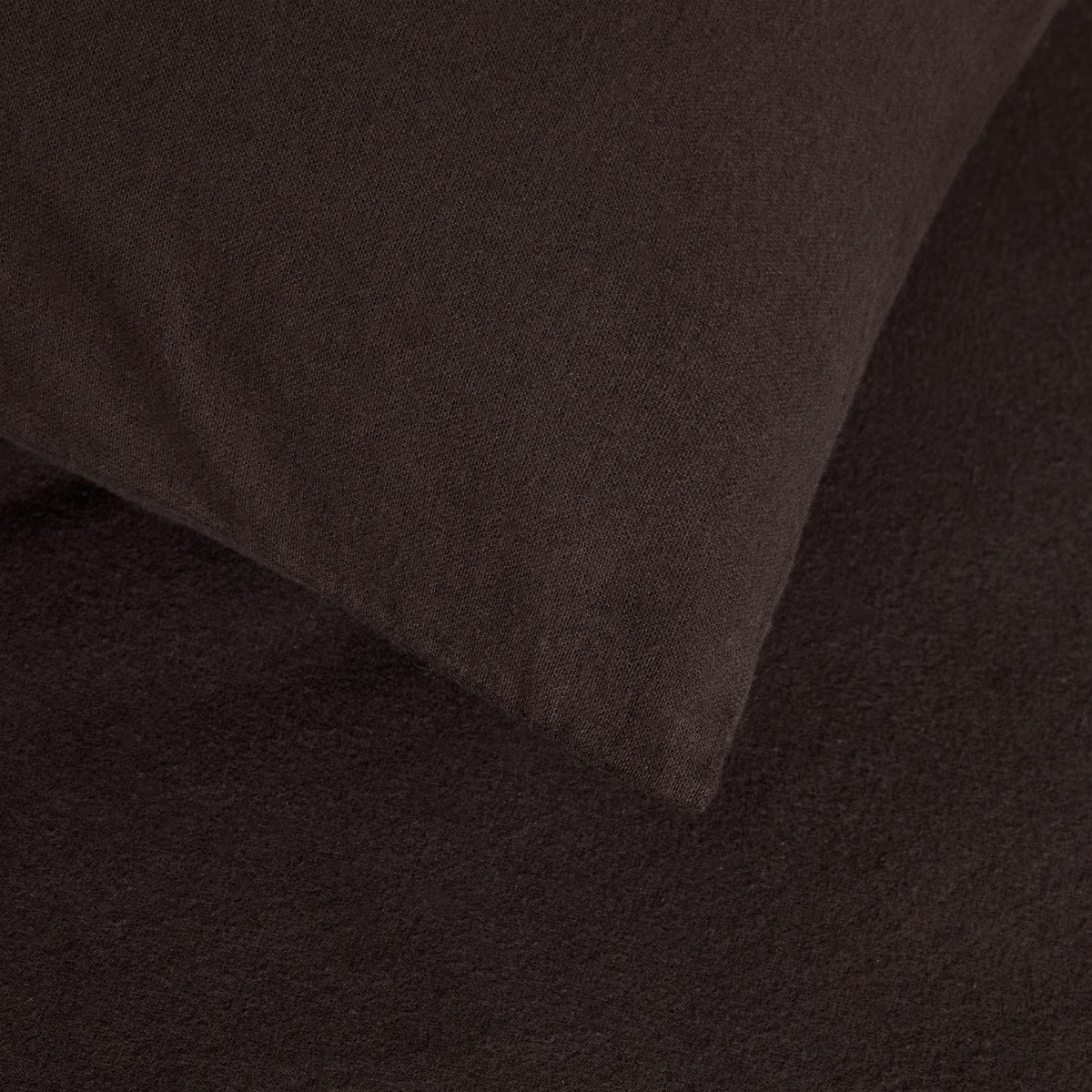 OHS Brushed Cotton Pillowcases, Coffee - 2 Pack>