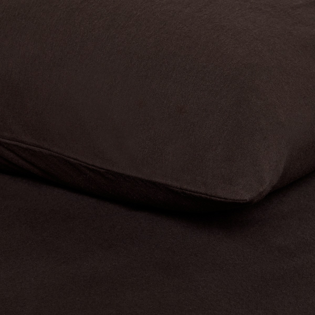 OHS Brushed Cotton Pillowcases, Coffee - 2 Pack>