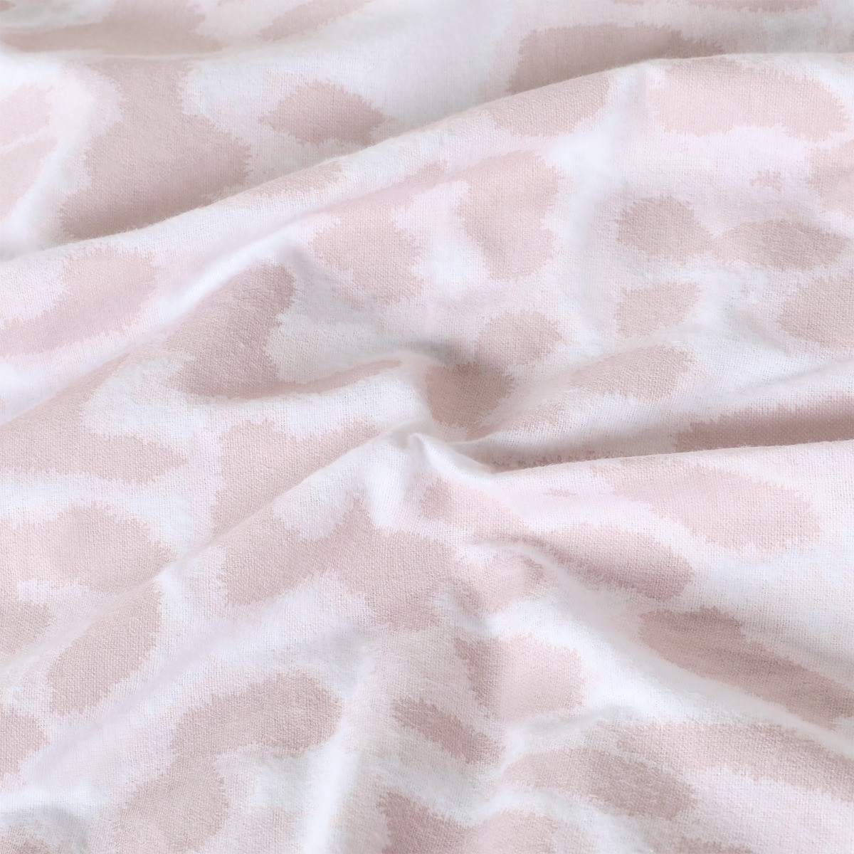 OHS Leopard Print Brushed Cotton Flannelette Duvet Cover Set - Natural>