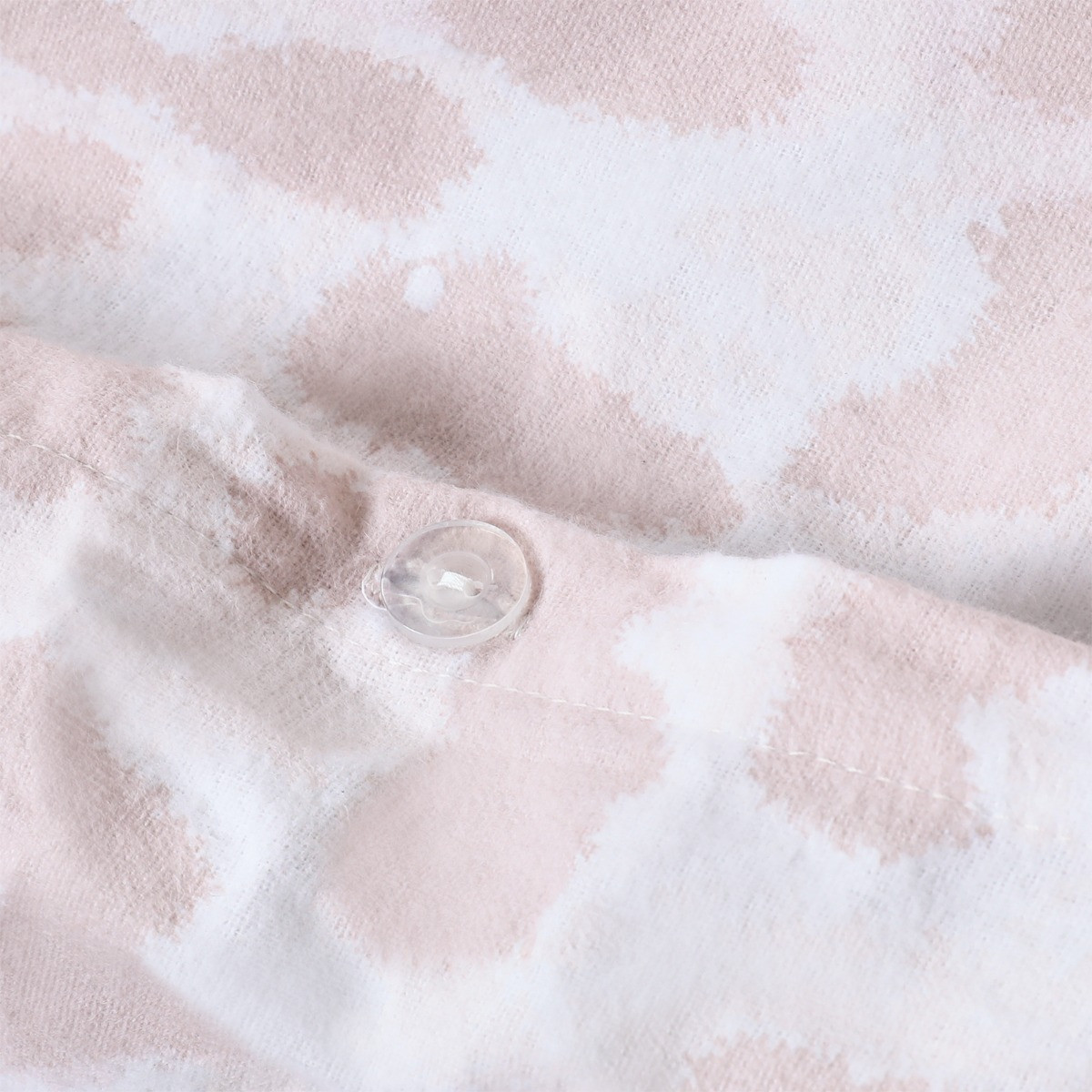 OHS Leopard Print Brushed Cotton Flannelette Duvet Cover Set - Natural>