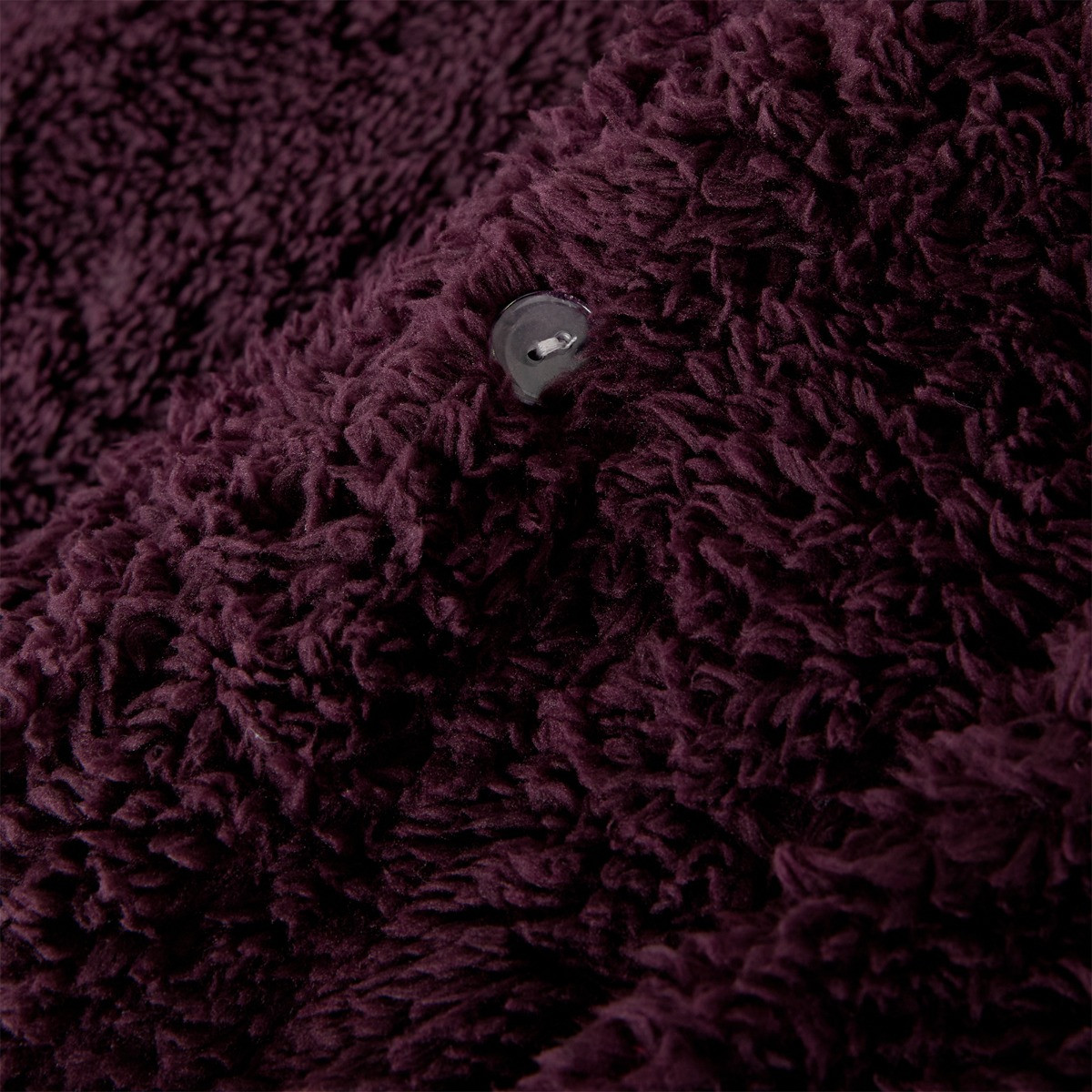 OHS Teddy Fleece Duvet Cover Set - Plum>