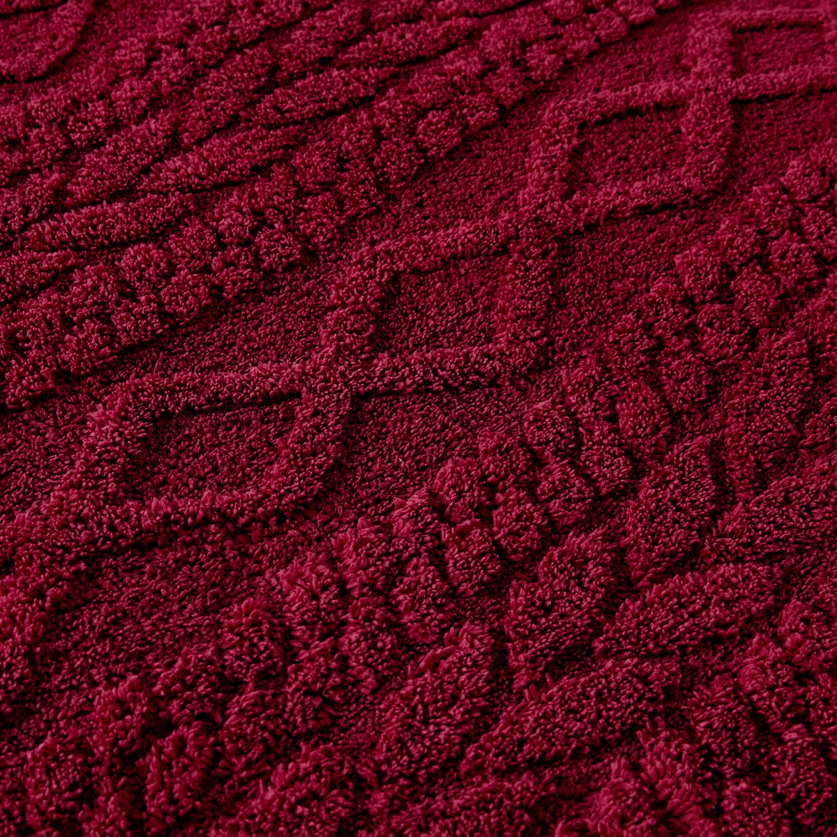 OHS Cable Knit Sherpa Fleece Duvet Cover Set - Burgundy>