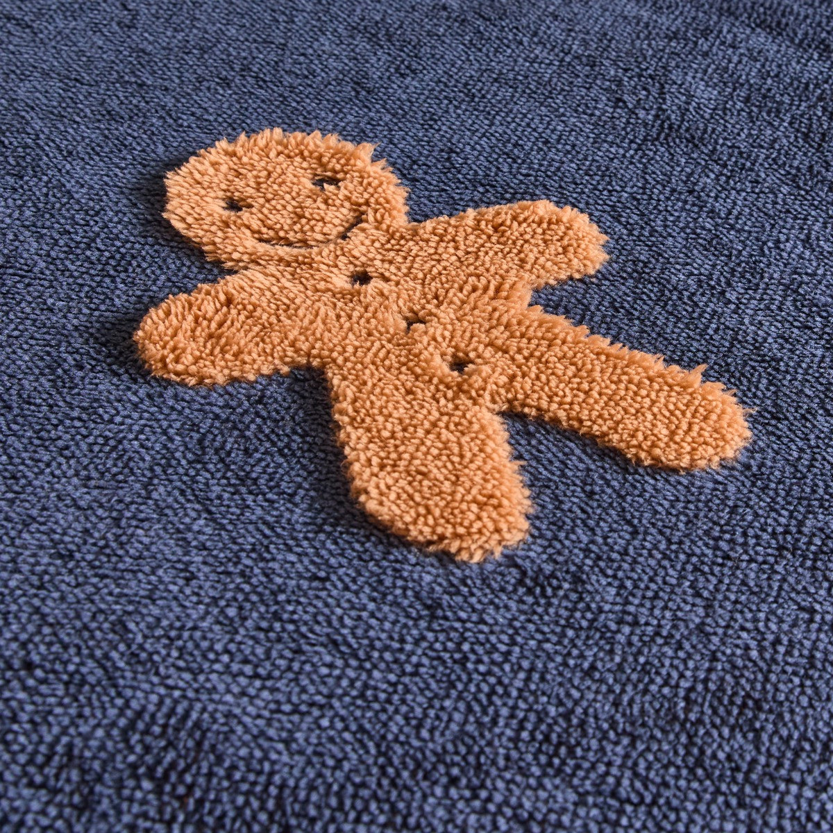 OHS Tufted Gingerbread Man Teddy Duvet Cover Set - Navy>