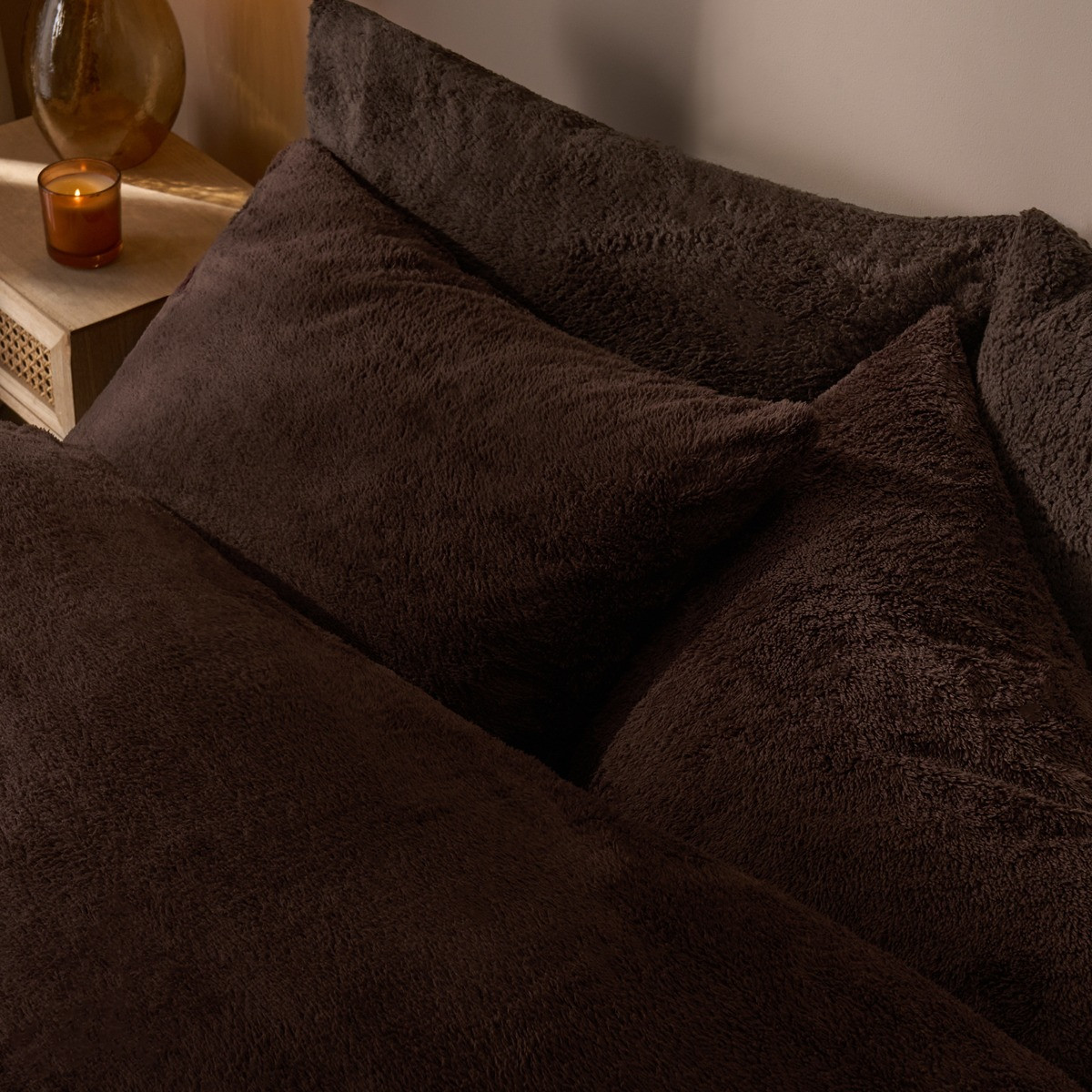 OHS Teddy Fleece Pillowcases - Coffee>