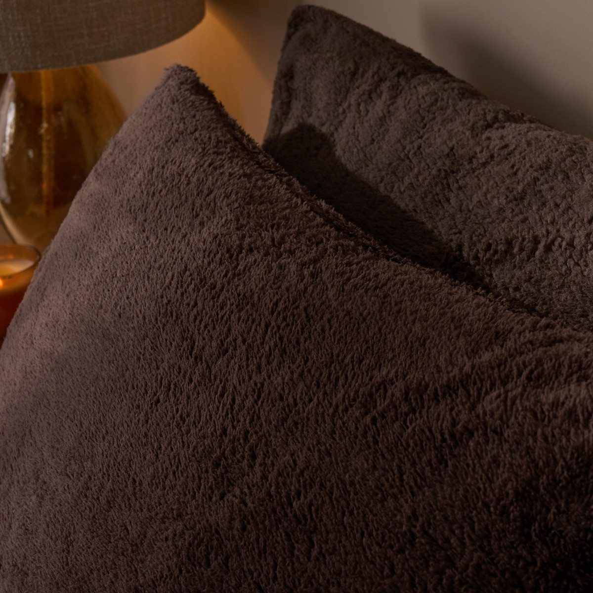 OHS Teddy Fleece Pillowcases - Coffee>