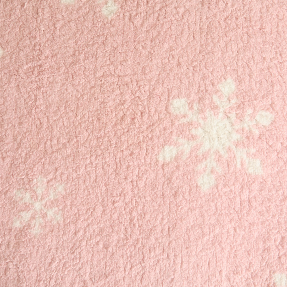 OHS Teddy Snowflake Print Fitted Sheet - Blush>