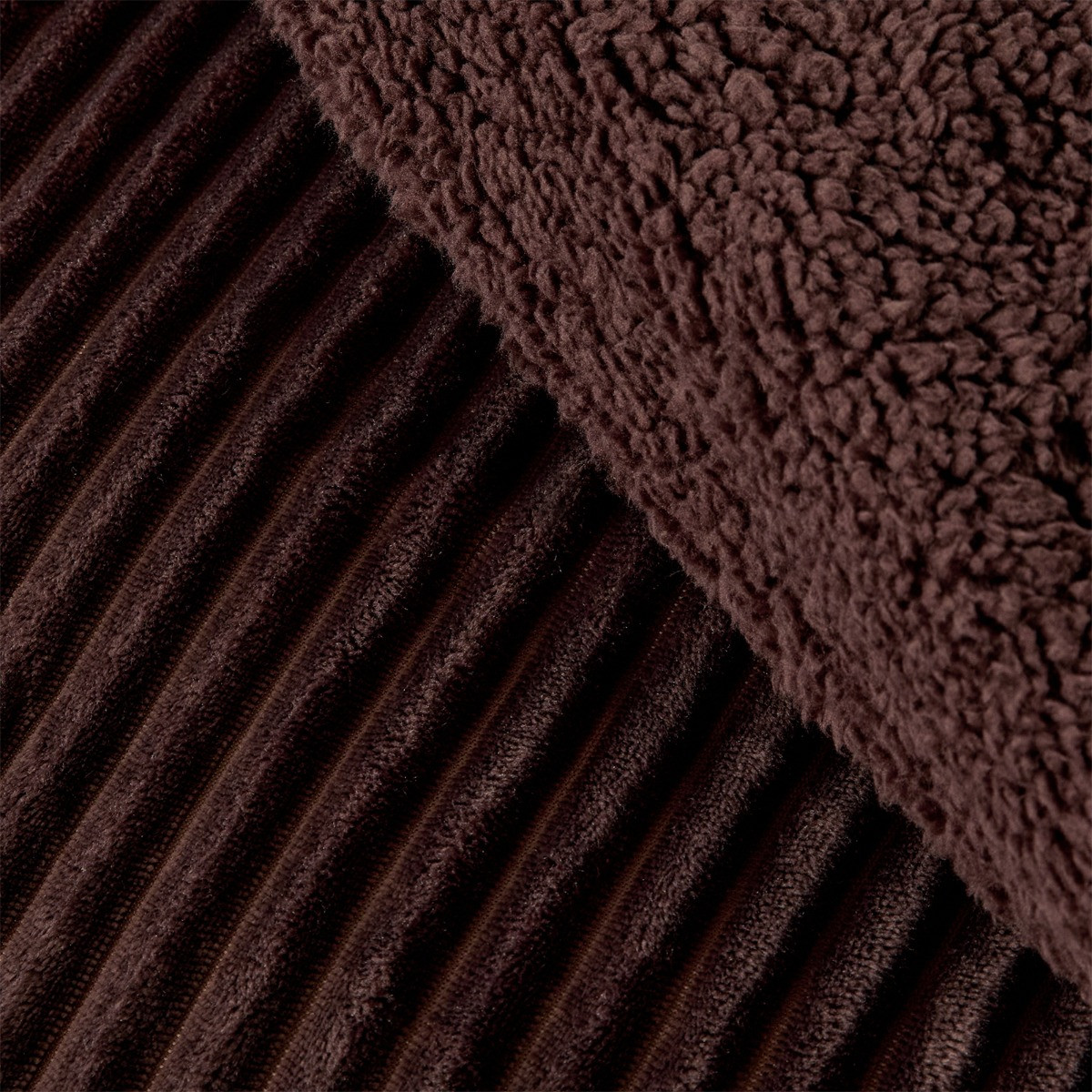 OHS Ribbed Fleece Duvet Cover Set - Coffee>