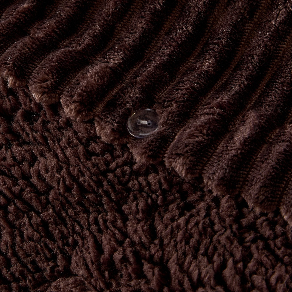 OHS Ribbed Fleece Duvet Cover Set - Coffee>