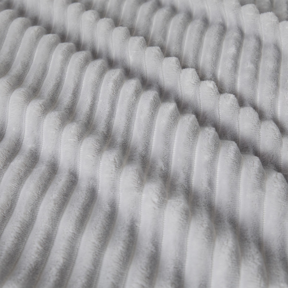 OHS Ribbed Fleece Duvet Cover Set - Silver>